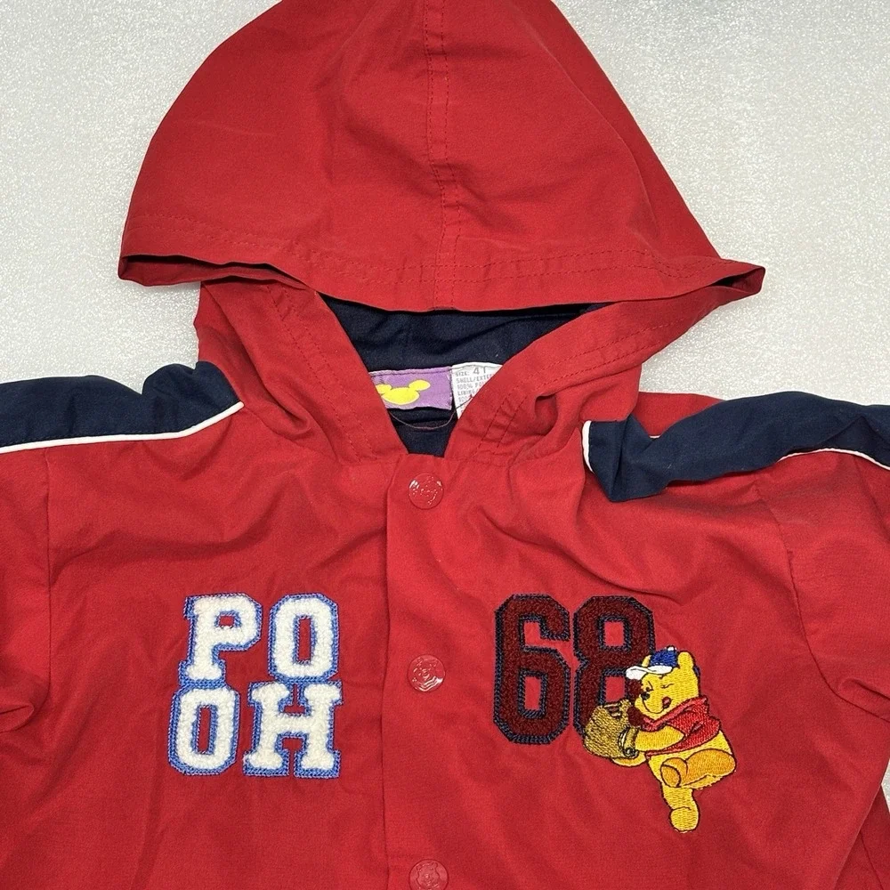 Vintage Kids Disney Winnie the Pooh Denim Jacket Embroidered Pooh Bear Size 4T